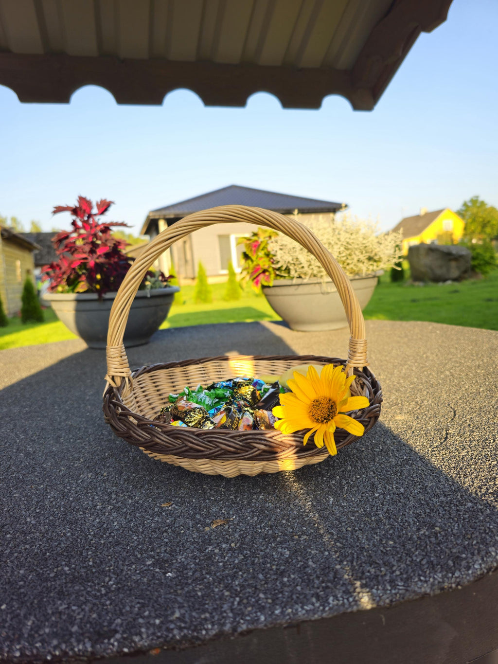 Handwoven Willow Flower Girl Basket: Lithuanian Wedding Decor