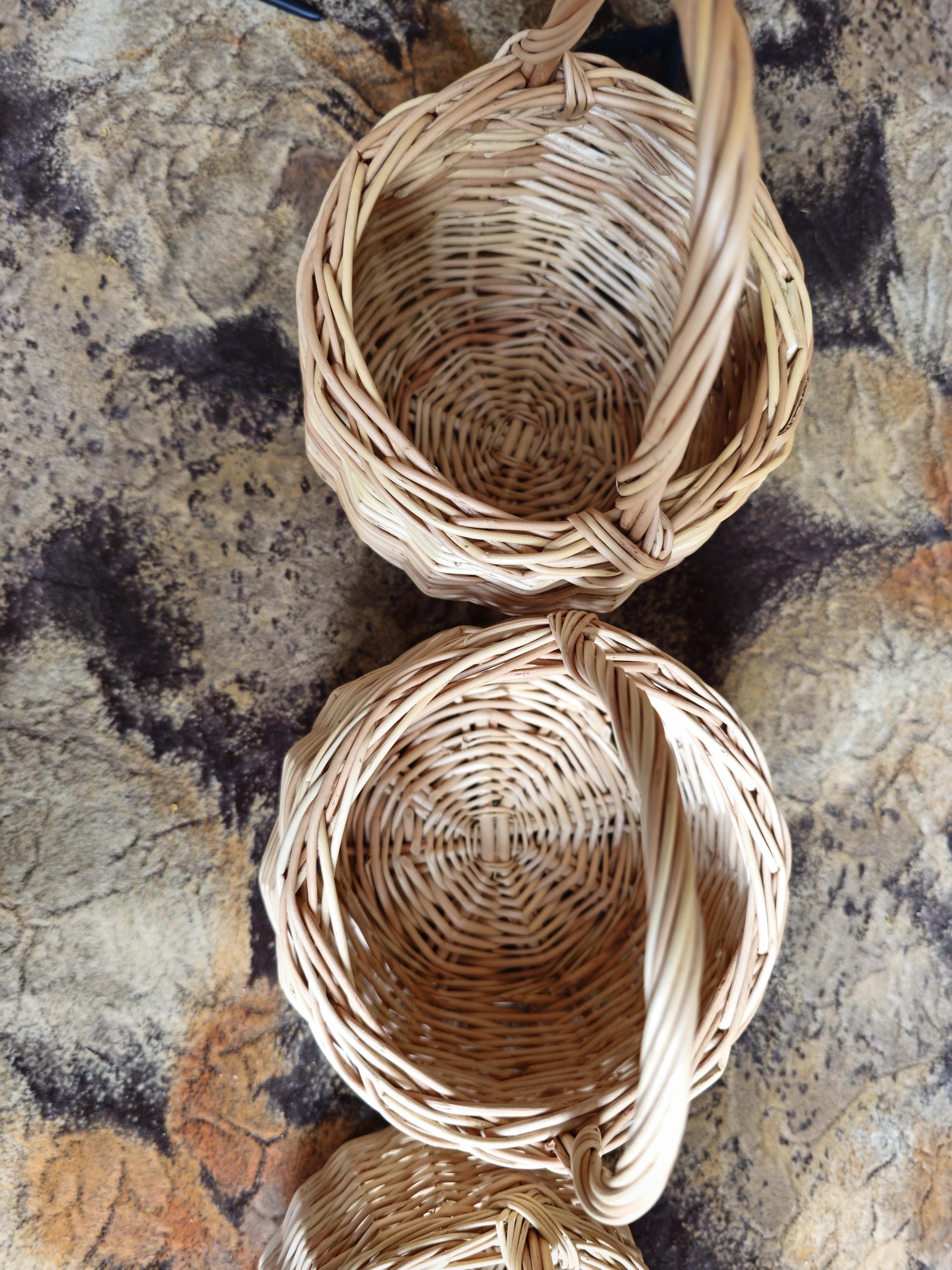 Small Handwoven Willow Basket with Handle | Rustic Foraging Charm